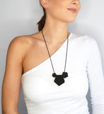 Black Long 3 Element Necklace - Vertigo by Varily Jewelry