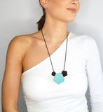 Aqua Long 3 Element Necklace - Vertigo by Varily Jewelry