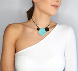 Aqua Short 3 Element Necklace - Vertigo by Varily Jewelry