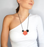 Coral Long 3 Element Necklace - Vertigo by Varily Jewelry