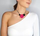 Fuchsia Short 3 Element Necklace - Vertigo by Varily Jewelry