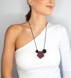 Plum Long 3 Element Necklace - Vertigo by Varily Jewelry