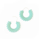 Aqua Hoop Earrings - Dahlia Back