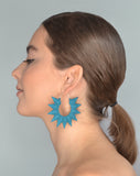 Hoops XL - Rainforest Dark Teal Earrings