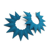 Dark Teal Side Hoops XL - Rainforest Hoop Earrings