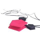 Fuchsia Side View 3 Element Geometric Necklace - Vertigo by Varily Jewelry