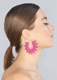 Hoops XL - Rainforest Fuchsia Earrings