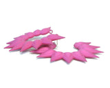 Fuchsia Side Hoops XL - Rainforest Hoop Earrings