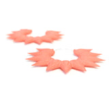 Coral Side Hoops XL - Rainforest Hoop Earrings