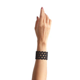 Black Wide Geometric Lace Bangle - Vertigo by Varily Jewelry