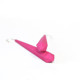 Fuchsia Long Pentagon Earrings XL - Vertigo Side View