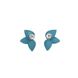 Dark Teal Seed Stud Earrings Back