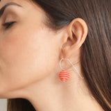 Coral Sphere dangle earrings - Optical by Varily Jewelry