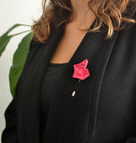 Fuchsia Pinwheel Geometric Brooch - Vertigo Collection by Varily Jewelry