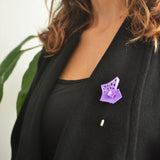 Lilac Pinwheel Geometric Brooch - Vertigo Collection by Varily Jewelry