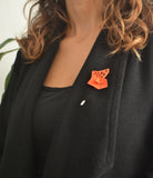 Tangerine Pinwheel Geometric Brooch - Vertigo Collection by Varily Jewelry