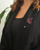 Plum Pinwheel Geometric Brooch - Vertigo Collection by Varily Jewelry