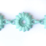 Aqua Flower Chain Bracelet - Dahlia