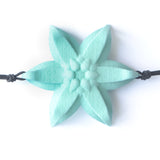 Aqua Dahlia Flower Bracelet Back