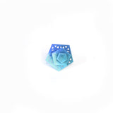 Aqua Teal Blue Cocktail Ring Perforated - Vertigo