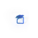 Aqua Blue Teal Side View Cocktail Ring Perforated - Vertigo