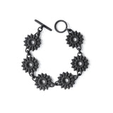 Black Flower Chain Bracelet - Dahlia by Varily Jewelry