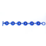 Blue full Flower Chain Bracelet - Dahlia