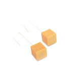 Citrus yellow Side Cube Earrings - Optical Collection