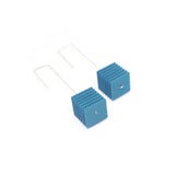 Dark Teal Side Cube Earrings - Optical Collection