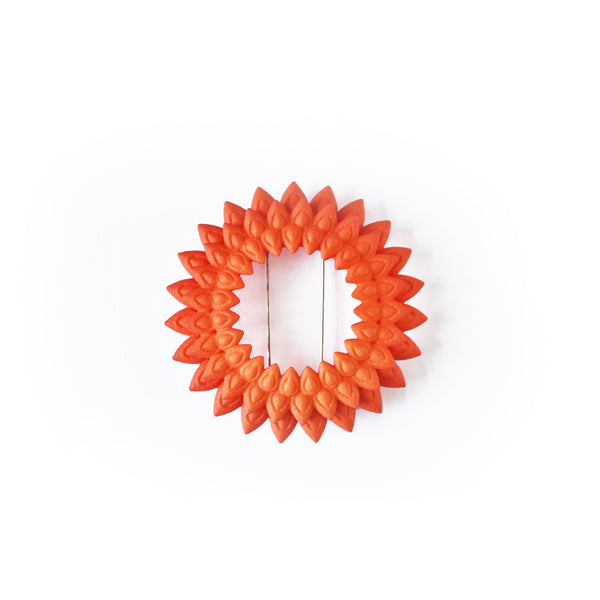 Flower Brooch - Dahlia Tangerine Front