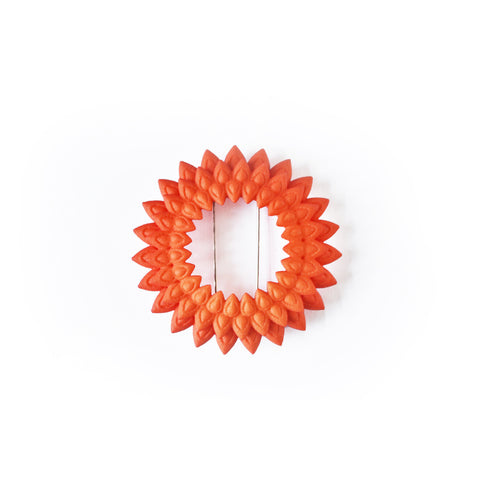 Flower Brooch - Dahlia Tangerine Front