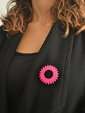 Fuchsia Dahlia Flower Brooch Pin