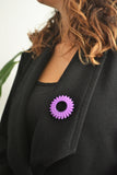Lilac Dahlia Flower Brooch Pin
