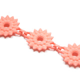 Flower Chain Bracelet - Dahlia in Coral