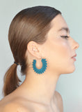 Dark Teal Hoop Earrings - Dahlia