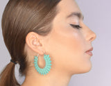 Aqua Hoop Earrings - Dahlia