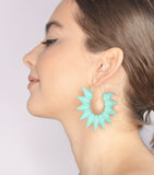 Aqua Hoops XL - Rainforest Hoop Earrings