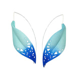 Teal & Aqua Leaf Earrings XL - Rainforest