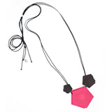 Fuchsia and Black 3 Element Necklace