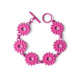 Fuchsia Flower Chain Bracelet - Dahlia by Varily Jewelry