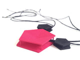 Fuchsia Side View 3 Element Geometric Necklace - Vertigo by Varily Jewelry