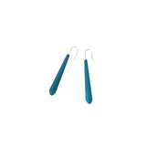 Dark Teal Long Pentagon Earrings - Vertigo