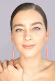 Long Pentagon Earrings XL - Vertigo in Coral