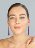Long Pentagon Earrings XL - Vertigo in Plum