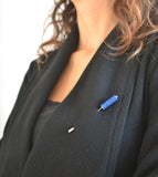 Blue Silver Pin Brooch - Optical - by Varily Jewelry