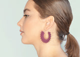 Plum Hoop Earrings - Dahlia