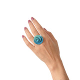 Aqua & Teal Round Ring - Vertigo by Varily Jewelry