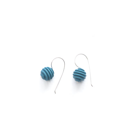 Dark Teal Sphere earrings - Optical by Varily Jewelry