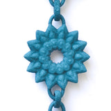 Dark Teal Flower Chain Bracelet - Dahlia