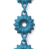 Teal Flower Chain Bracelet - Dahlia
